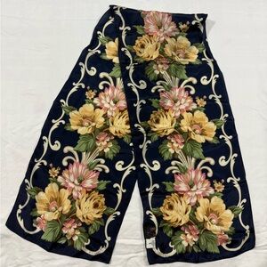 Charter Club x Echo Silk Scarf Navy Floral Long Rectangle 52” x 10”